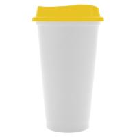 Стакан с крышкой Color Cap White, белый с желтым от martvrn.ru