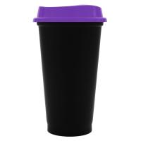 Стакан с крышкой Color Cap Black, черный с фиолетовым от martvrn.ru