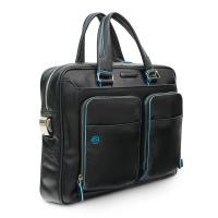 Сумка с отделением для ноутбука Piquadro Blue Square, черная от martvrn.ru