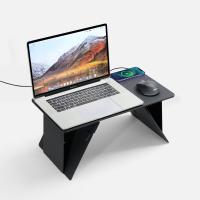 Складной стол для ноутбука с беспроводной зарядкой Kickstand Table, серый от martvrn.ru