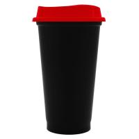 Стакан с крышкой Color Cap Black, черный с красным от martvrn.ru