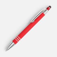 Ручка шариковая Sansen Soft Touch со стилусом, красная от martvrn.ru