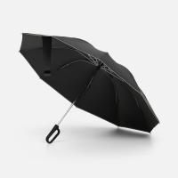 Зонт обратного сложения с ручкой-карабином Foldberry, черный от martvrn.ru