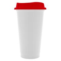 Стакан с крышкой Color Cap White, белый с красным от martvrn.ru