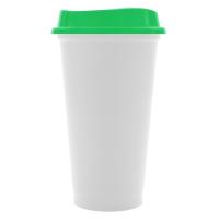 Стакан с крышкой Color Cap White, белый с зеленым от martvrn.ru