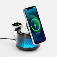 Bluetooth-колонка с подсветкой и беспроводной зарядкой Quantium, черная от martvrn.ru