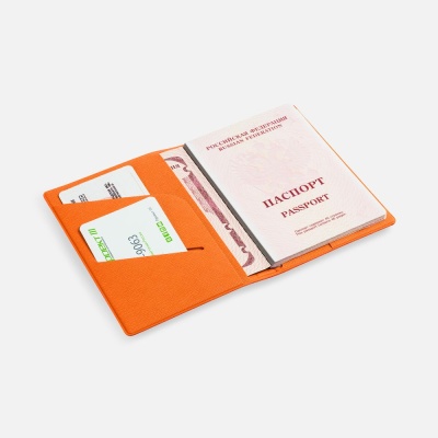 Обложка для паспорта Devon, оранжевая от martvrn.ru