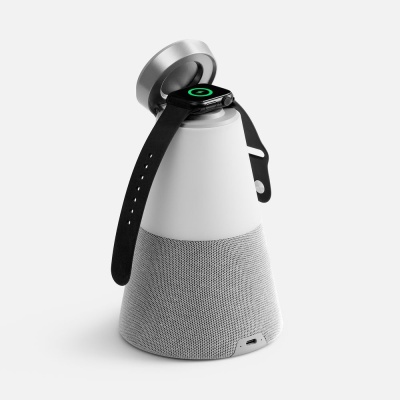 Bluetooth-колонка с беспроводной зарядкой и подсветкой Cone Sonance, серая от martvrn.ru