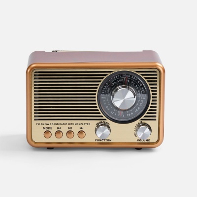 Bluetooth-колонка с радио Listenberg, коричневая от martvrn.ru
