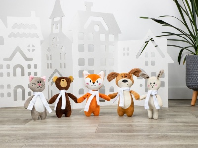 Мягкая игрушка Beastie Toys, лисенок с белым шарфом от martvrn.ru