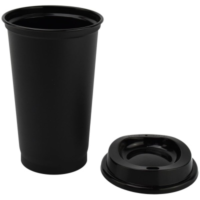 Стакан с крышкой Color Cap Black, черный от martvrn.ru