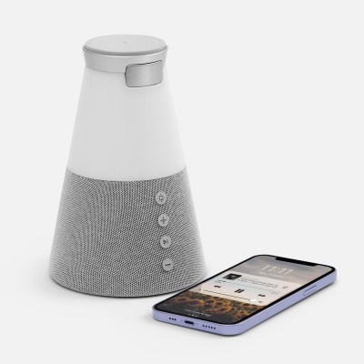 Bluetooth-колонка с беспроводной зарядкой и подсветкой Cone Sonance, серая от martvrn.ru