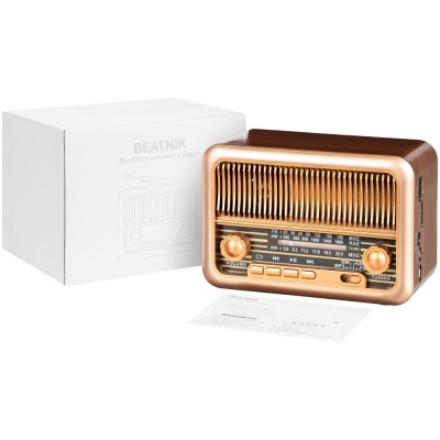 Bluetooth-колонка с радио Beatnik, коричневая от martvrn.ru